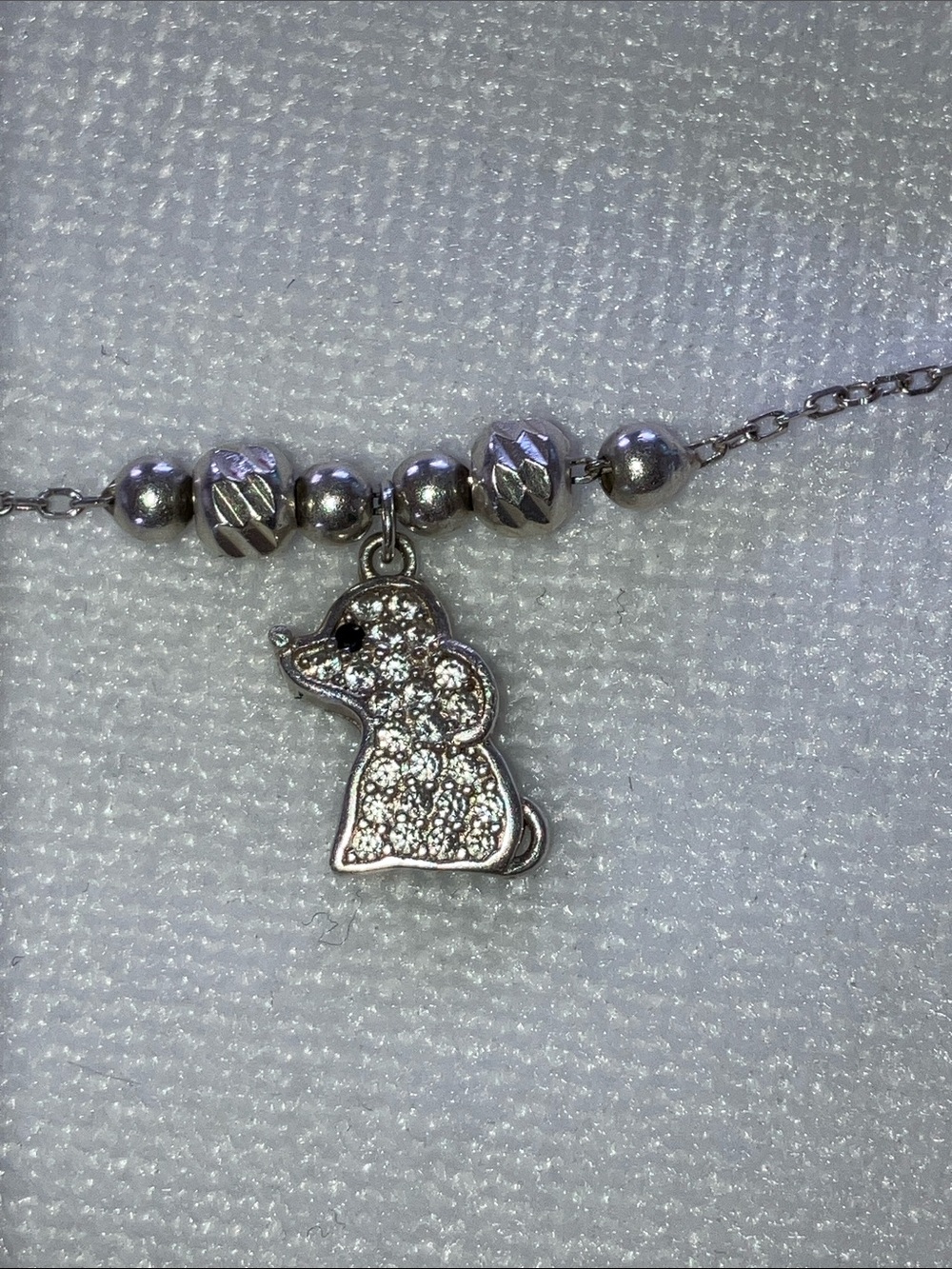 Sterling Silver Puppy Poodle Charm Bracelet - Picture 2 of 8